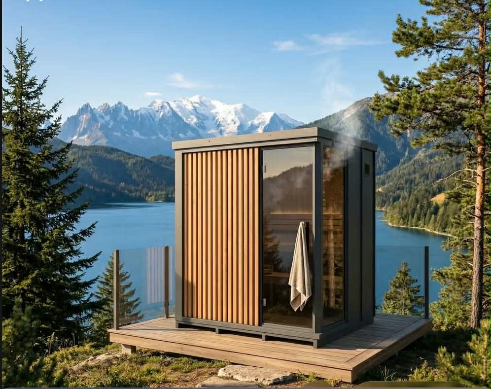 Sauna ogrodowa STEEL CORNER - wizualizacja